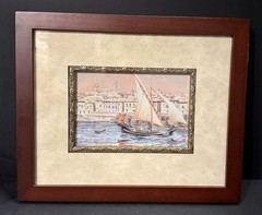 JEAN BRUN, Watercolor Print, Adele’s, France Colors of Provence, Matted & Framed