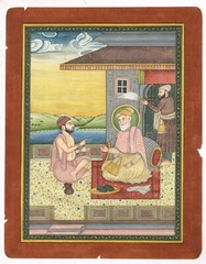 Sikh Painting Of Sikh Guru Amar Das Handmade Gouache On Paper 8.5×10.5 Inches