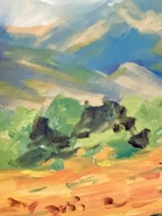 Original Oil Painting, Mountains of Tucson, AZ, 14 x 11 inches, Signed