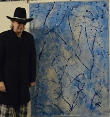 64”X44” Pollock/Richter style canvas ￼painting Acrylic,Abstract, Modern,X Large