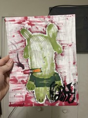HASHY | original painting | cartoon graffiti smoking character | marker | signed