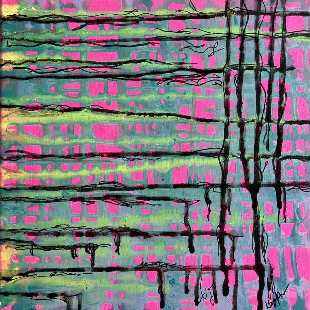 Original Kayla Braden “Entangled” Acrylic Abstract Painting on Canvas 🩷🖤