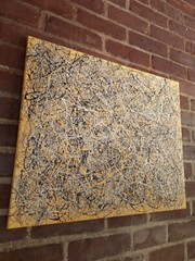 Original Abstract Action Painting jackson pollock style signed art decor paint