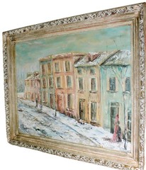 MAXINE BUNNELL VINTAGE LARGE OIL PAINTING CANVAS SIGNED TYSON STREET BALTIMORE