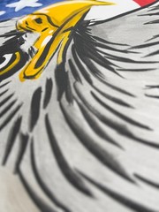 Unique Expressionist American Eagle Acrylic Painting – 16×20″ Stretched Canvas