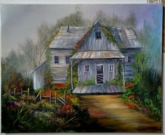 THE OLD HOMESTEAD HOUSE 20×16 Oil on Canvas by Artist Klein Like Yarnell