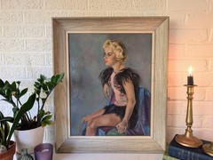 Original Signed Painting | Figure Skater or Cabaret Dancer | Irene Kinney | 1958
