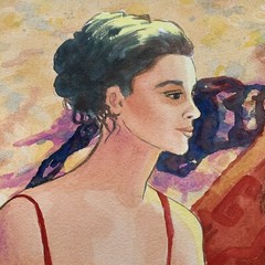 Watercolor Original Painting , Realistic Artwork 22X28 “Unforgettable Summer”
