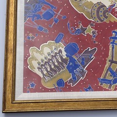 Antique Painting Hollywood Entertainment Movies Film Illustration Wpa Era Old