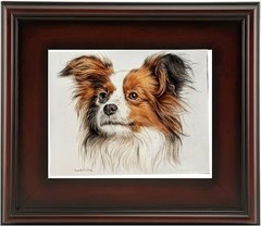 Papillon Dog pet art original Painting home design,pet lover best gift,14×11″