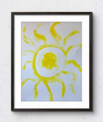 Original Acrylic Aztec Sun Portrait 11×14 Signed Loose Paper Abstract Fine Art