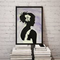 Abstract Expressionism Living Room Wall Art 11×14 Canvas – Shadow Woman