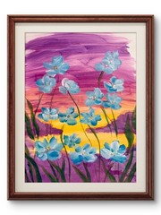 Original Watercolor Floral Painting on Paper Minimalist Botanical Flower Wall