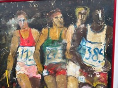 The Runners 1984 Los Angeles Olympics L. A. Oil/Wood Sports & Arts Athletics