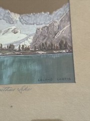 LELAND CURTIS PAINTING LANDSCAPE ANTIQUE LISTED FAMOUS MT BREWER VIEW 1920’S