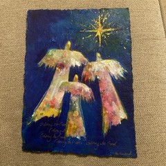 Eva Crawford Original Signed Acrylic on Panel Glory to God 12 1/4” X 9 1/4”