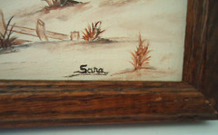 3pc Artist Sara JL.Amanl Oil Painting Dune Beach Seagulls Lake Front Waves 8×6″