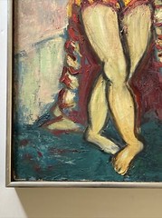 Antique Expressionism Painting Mid Century Female Model Woman Modernism 1950’s