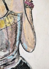 9 inch x 12 inch – Mixed-Media Guitar Drawing – NO FRAME by A. Avila