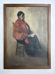 1920s Oil panting portrait woman Early American Artist