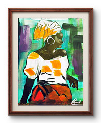 Original art 14 X 11 Strong Mom CANVAS Colorful Modern Art Acrylic Painting