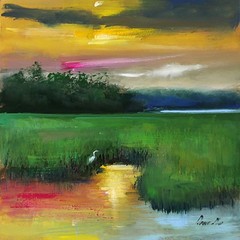 LANDSCAPE Oil painting contemporary 8×8 UKRAINE