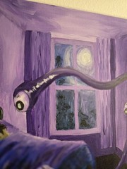 Original Scary Horror Painting 14×18 Hand Painted Acrylic Art Creepy Dark Artwor