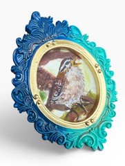 Wren mini watercolor bird print of original painting • vintage ornate frame