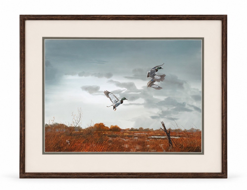 Robert Bob Binks Signed Original Mallard Duck 1979 Waterfowl Wildlife Scene USA
