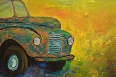 Truck Old Original Giant Canvas Painting 84”X62” (7 Foot) Abstract Modern XL