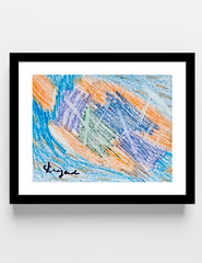 Guajardo Original Art: Colorful Bird 11X11 Paper Signed Art Abstract