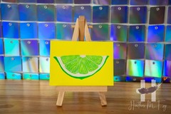 Hand-Painted ACEO Original – Lime Slice – Acrylic Gouache Art Card