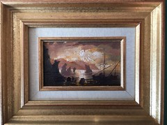 Marine/ Coastal Landscape Oil on Cardboard, Signed on the Back