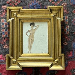 Oil On Canvas Nude Woman original by Robert Thompson framed