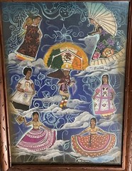 Master Demetrio Garcia Aguilar Original Zapotec Painting 25×17.5 Framed Gouache