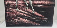 Vintage Blacklight Velvet Painting Unicorn Fantasy Art Signed Aune 23.75×35.75