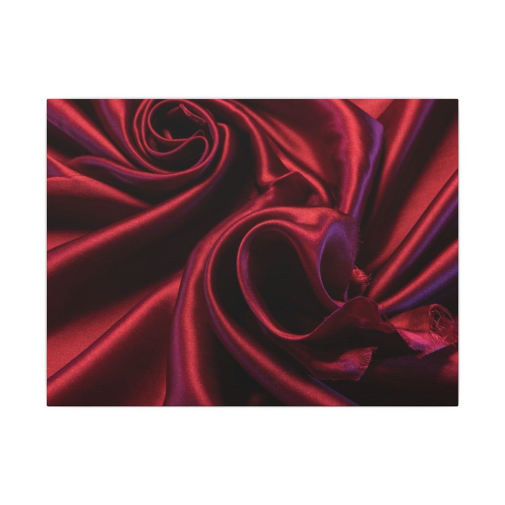 Red Silk Swirl Canvas Wall Art | Textile Drama Luxury