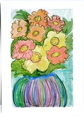 A Sunny Bouquet Watercolor 5×7 Contemporary Expressionist Original Painting