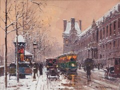 Canvas print QUAI DU LOUVRE oil painting HD printed on canvas L3181