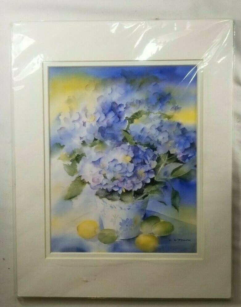 C.C. Towns, Connie Towns Watercolor Painting, Potted Flower, California Art