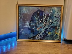 Marvelous Framed Masterpiece Outsider Art Abstract Acrylic Canvas Work