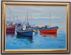 No.: 604 oil painting artwork picture painting oil painting ships seafaring sea