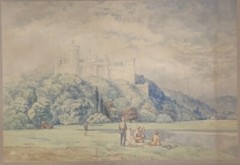 Charles Knight, British, 1901-1990, “Arundle Castle,” 7×10”