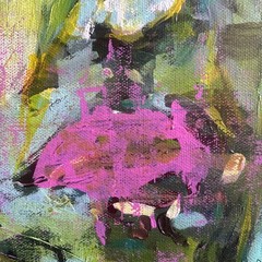 Williams Original Art Modern Painting on Canvas 10×20 Abstracted Face