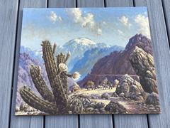 Antique Vintage Original Oil on Canvas DESERT Landscape PAINTING Signed