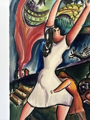 Antique New York Painting Wpa American Regionalism Expressionism Modernist WW2