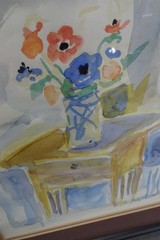 Mid-Century German Watercolor Still Life in Period Frame – R. Kohlhoff, c. 1950s