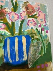 Original Art Painting „Garden Song“ Expressionist Floral Landscape Outsider Mini