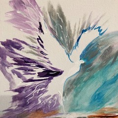Peace dove abstract modern fine art painting 12X16 canvas acrylic original