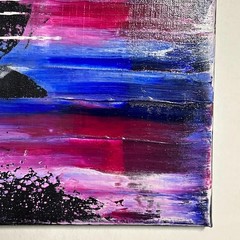 Original Abstract Painting 12 X 12 Canvas Acrylic Signed Titled Come Together